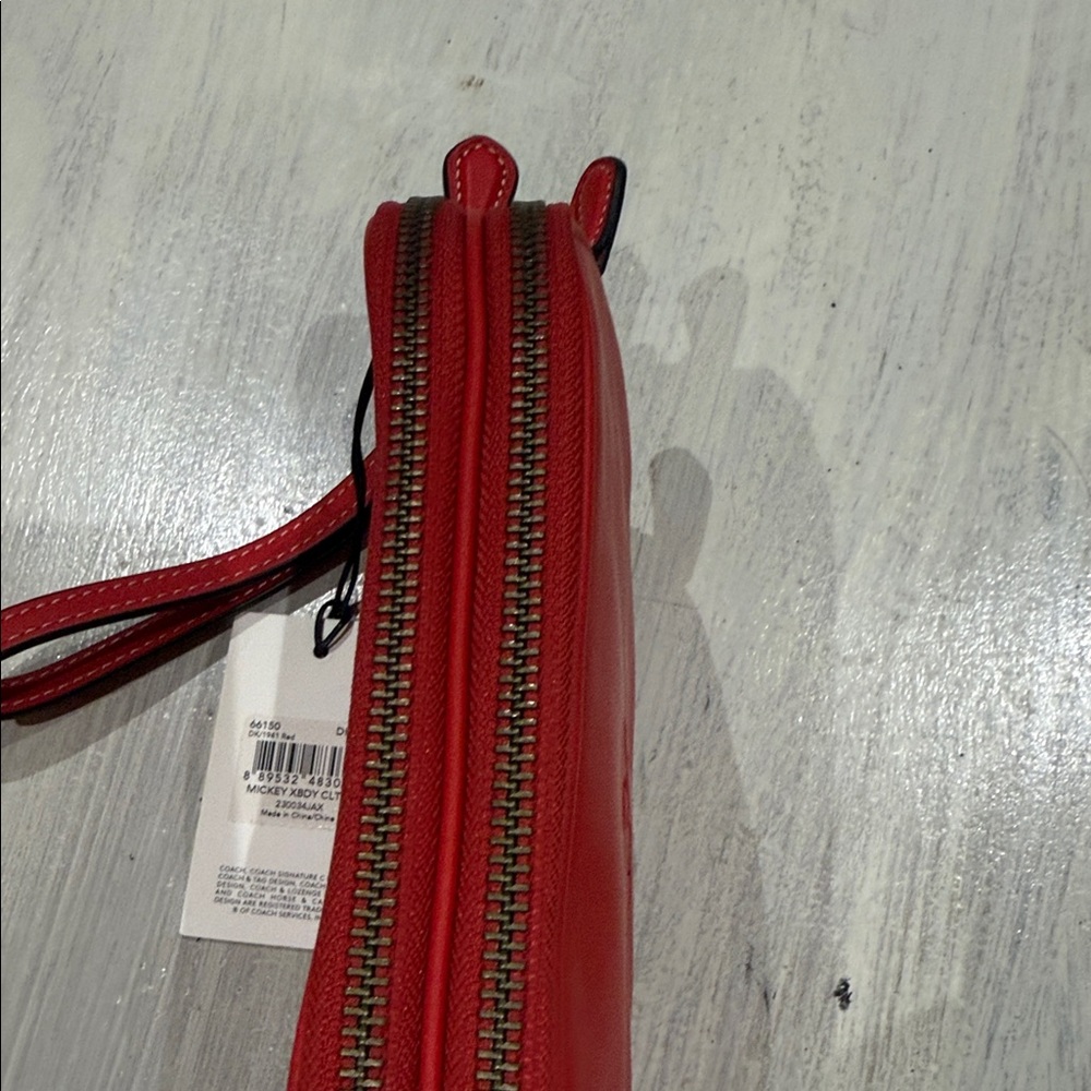 Coach Red Leather Mickey Wristlet/Crossbody - Picture 5 of 10